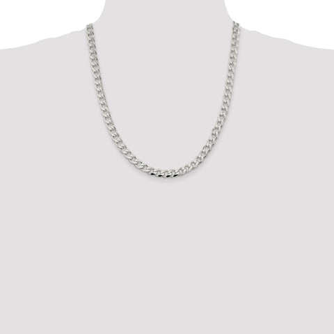 Sterling Silver 7.5mm Curb Chain-WBC-QCB200-22