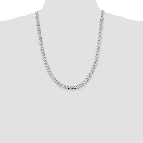 Sterling Silver 7.5mm Curb Chain-WBC-QCB200-24