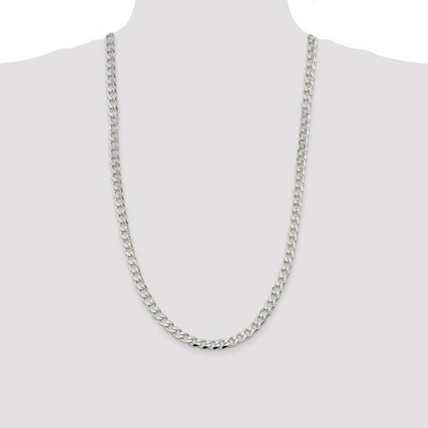 Sterling Silver 7.5mm Curb Chain-WBC-QCB200-28