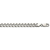 Sterling Silver Antiqued 7.5mm Curb Chain-WBC-QCB200A-18