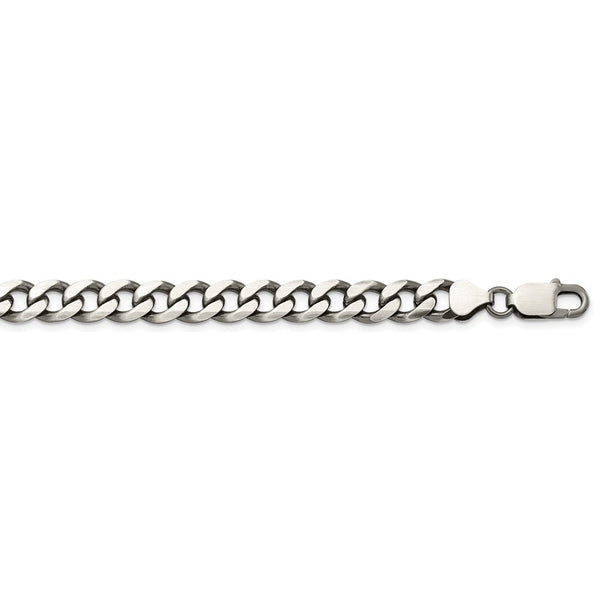 Sterling Silver Antiqued 7.5mm Curb Chain-WBC-QCB200A-26