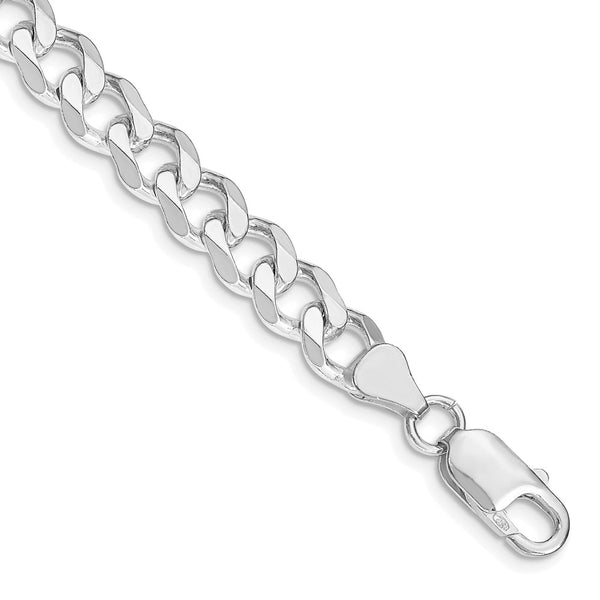 Sterling Silver Rhodium-plated 7.5mm Curb Chain-WBC-QCB200R-9