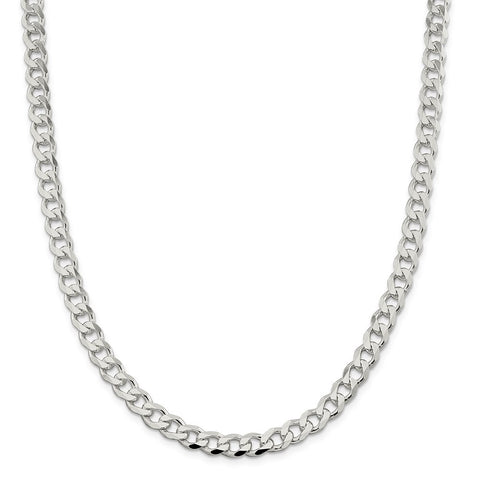 Sterling Silver 7.5mm Curb Chain-WBC-QCB200-18