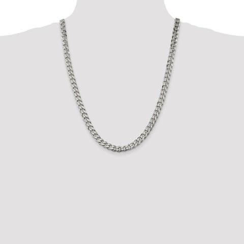 Sterling Silver 8mm Curb Chain-WBC-QCB220-24