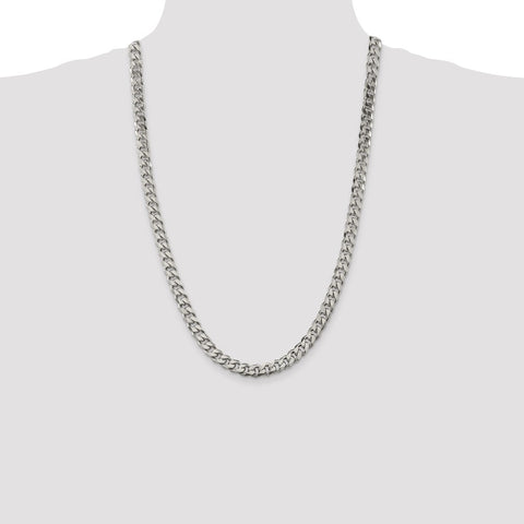 Sterling Silver 8mm Curb Chain-WBC-QCB220-26