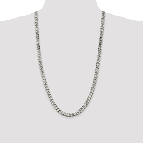 Sterling Silver 8mm Curb Chain-WBC-QCB220-28