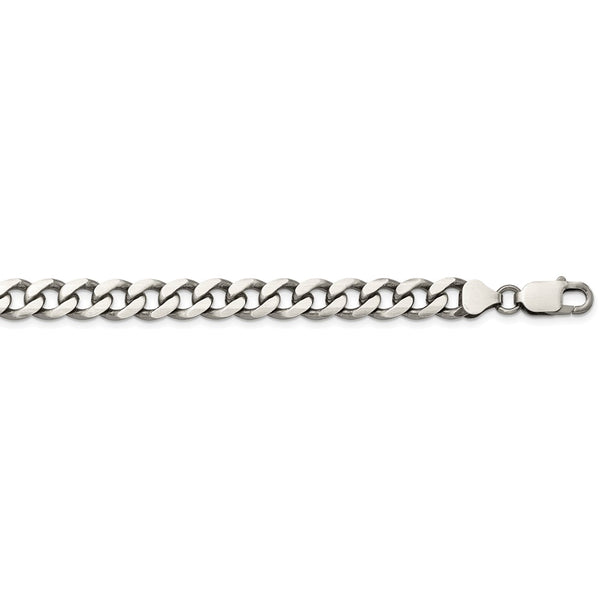 Sterling Silver Antiqued 8mm Curb Chain-WBC-QCB220A-22