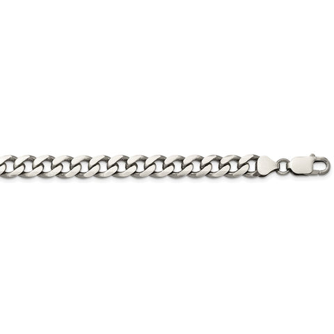 Sterling Silver Antiqued 8mm Curb Chain-WBC-QCB220A-20