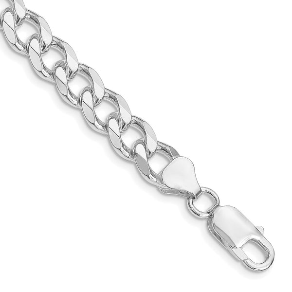 Sterling Silver Rhodium-plated 8mm Curb Chain-WBC-QCB220R-9