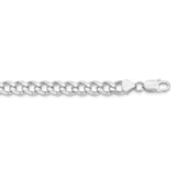 Sterling Silver Rhodium-plated 8mm Curb Chain-WBC-QCB220R-20