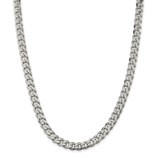 Sterling Silver 8mm Curb Chain-WBC-QCB220-24