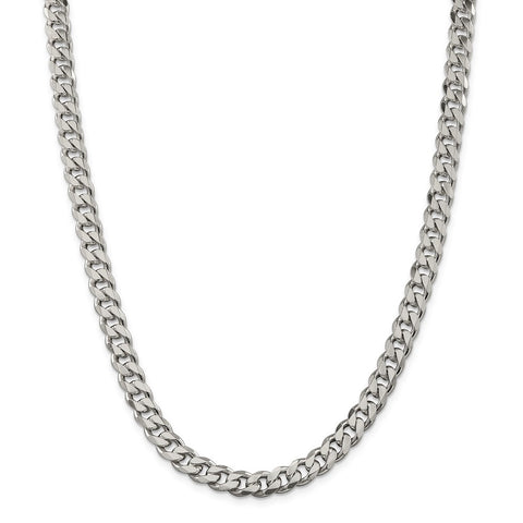 Sterling Silver 8mm Curb Chain-WBC-QCB220-24