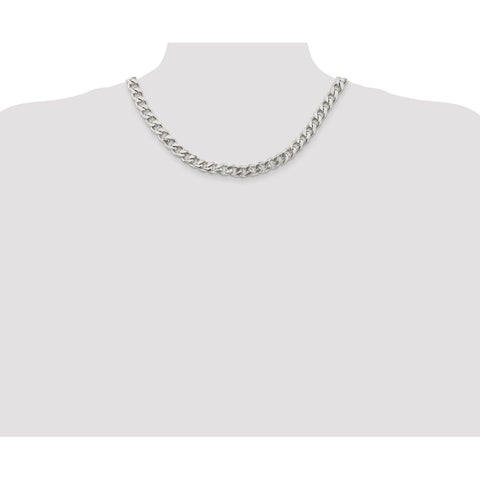 Sterling Silver 9mm Curb Chain-WBC-QCB250-18