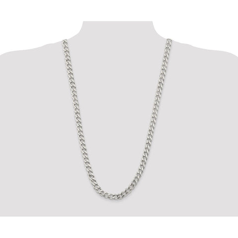 Sterling Silver 9mm Curb Chain-WBC-QCB250-30