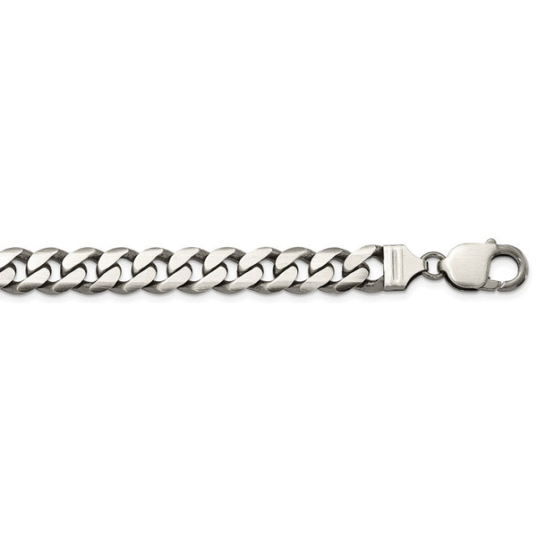 Sterling Silver Antiqued 9mm Curb Chain-WBC-QCB250A-26