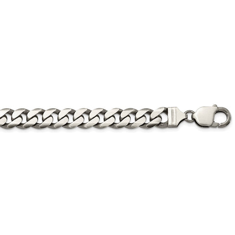 Sterling Silver Antiqued 9mm Curb Chain-WBC-QCB250A-26