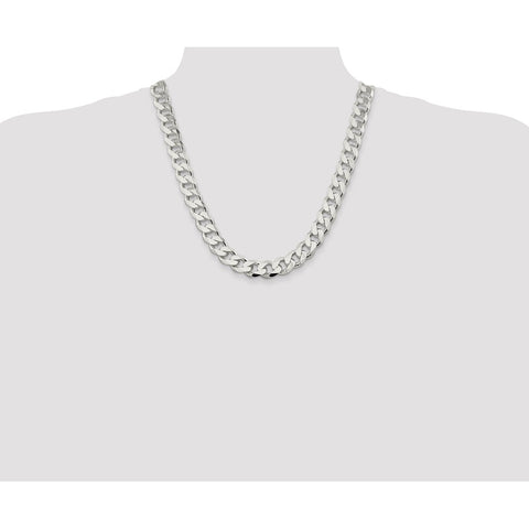 Sterling Silver 13mm Curb Chain-WBC-QCB350-22