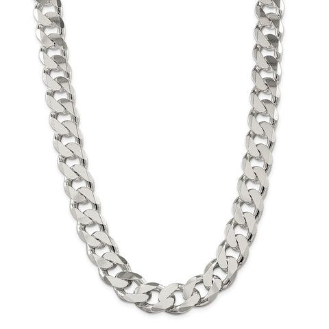 Sterling Silver 16.25mm Curb Chain-WBC-QCB450-28