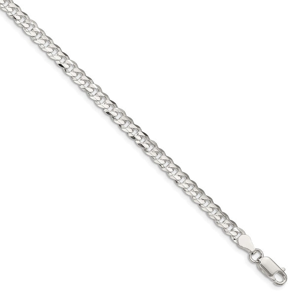 Sterling Silver 4.5mm Concave Beveled Curb Chain-WBC-QCBC120-24