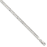 Sterling Silver 4.5mm Concave Beveled Curb Chain-WBC-QCBC120-26