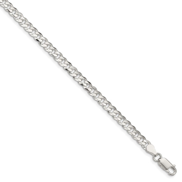 Sterling Silver 4.5mm Concave Beveled Curb Chain-WBC-QCBC120-26
