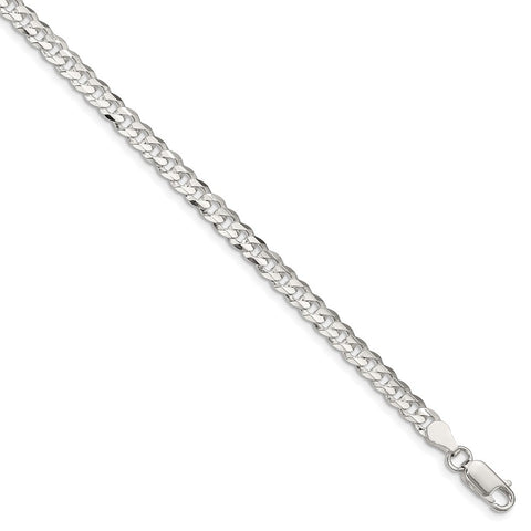 Sterling Silver 4.5mm Concave Beveled Curb Chain-WBC-QCBC120-26
