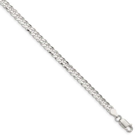 Sterling Silver 4.5mm Concave Beveled Curb Chain-WBC-QCBC120-20