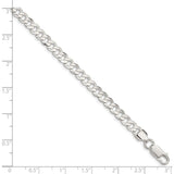 Sterling Silver 5.65mm Concave Beveled Curb Chain-WBC-QCBC150-16