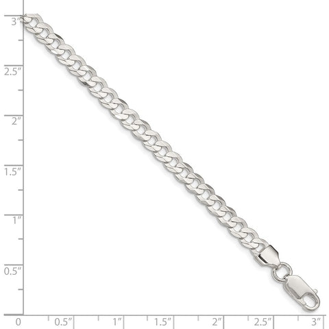Sterling Silver 5.65mm Concave Beveled Curb Chain-WBC-QCBC150-16