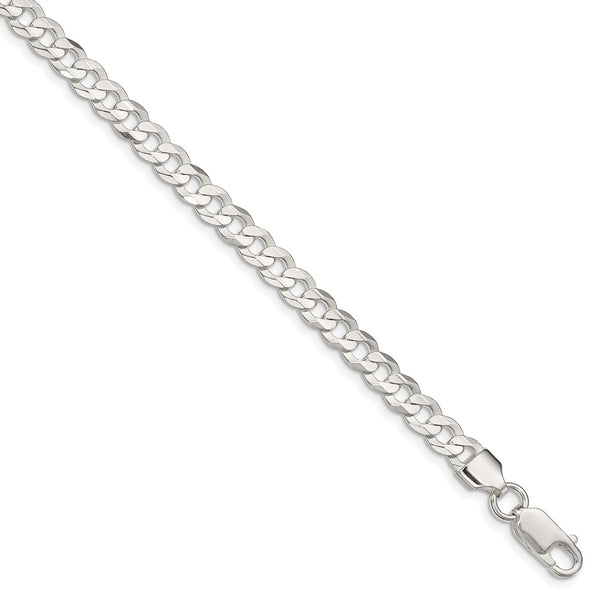 Sterling Silver 5.65mm Concave Beveled Curb Chain-WBC-QCBC150-30