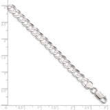 Sterling Silver 6.75mm Concave Beveled Curb Chain-WBC-QCBC180-18