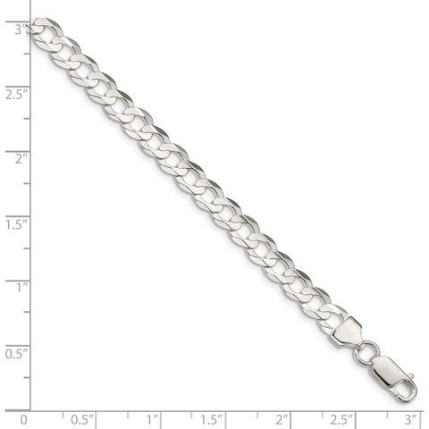 Sterling Silver 6.75mm Concave Beveled Curb Chain-WBC-QCBC180-16