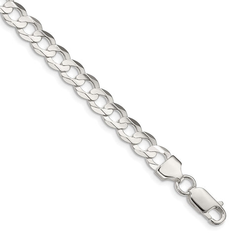 Sterling Silver 6.75mm Concave Beveled Curb Chain-WBC-QCBC180-9