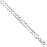Sterling Silver 6.75mm Concave Beveled Curb Chain-WBC-QCBC180-24