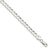 Sterling Silver 6.75mm Concave Beveled Curb Chain-WBC-QCBC180-30