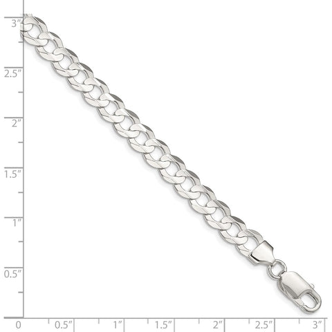 Sterling Silver 8mm Concave Beveled Curb Chain-WBC-QCBC200-18