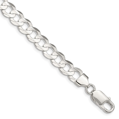 Sterling Silver 8mm Concave Beveled Curb Chain-WBC-QCBC200-8