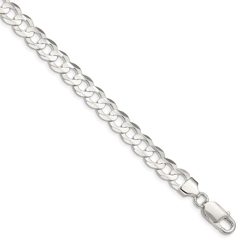 Sterling Silver 8mm Concave Beveled Curb Chain-WBC-QCBC200-20
