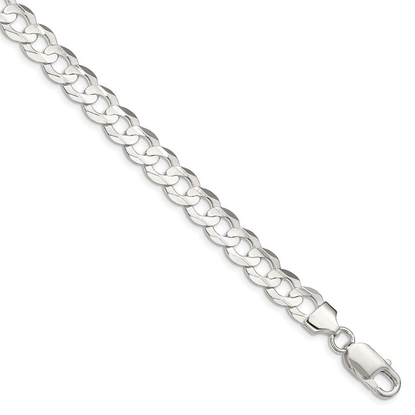 Sterling Silver 8mm Concave Beveled Curb Chain-WBC-QCBC200-30