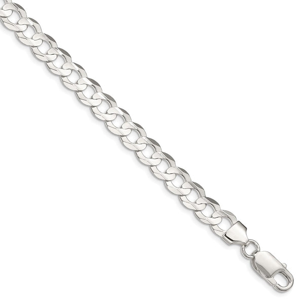 Sterling Silver 8mm Concave Beveled Curb Chain-WBC-QCBC200-24