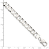 Sterling Silver 9.75mm Concave Beveled Curb Chain-WBC-QCBC250-22