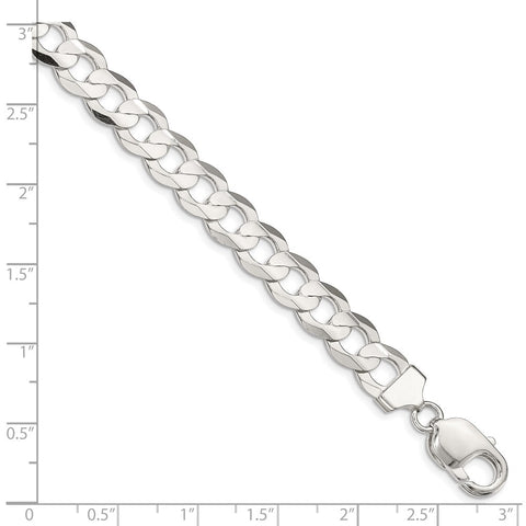 Sterling Silver 9.75mm Concave Beveled Curb Chain-WBC-QCBC250-22