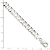 Sterling Silver 9.75mm Concave Beveled Curb Chain-WBC-QCBC250-18