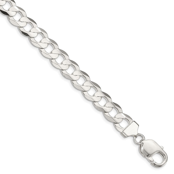Sterling Silver 9.75mm Concave Beveled Curb Chain-WBC-QCBC250-30