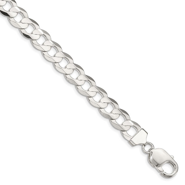 Sterling Silver 9.75mm Concave Beveled Curb Chain-WBC-QCBC250-24