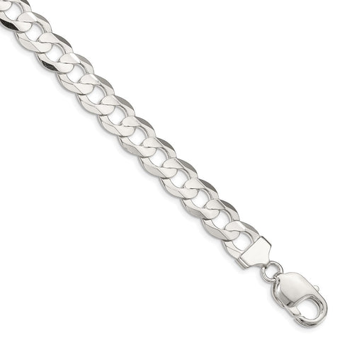 Sterling Silver 9.75mm Concave Beveled Curb Chain-WBC-QCBC250-20