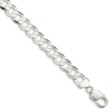 Sterling Silver 9.75mm Concave Beveled Curb Chain-WBC-QCBC250-18