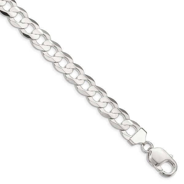 Sterling Silver 9.75mm Concave Beveled Curb Chain-WBC-QCBC250-26