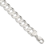 Sterling Silver 13.8mm Concave Beveled Curb Chain-WBC-QCBC350-22