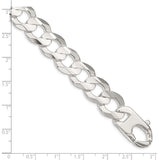 Sterling Silver 15.75mm Concave Beveled Curb Chain-WBC-QCBC400-22